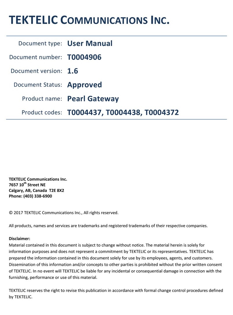 TEKTELIC Communications T0004437 User manual TEKTELIC Communications T0004437 User manual