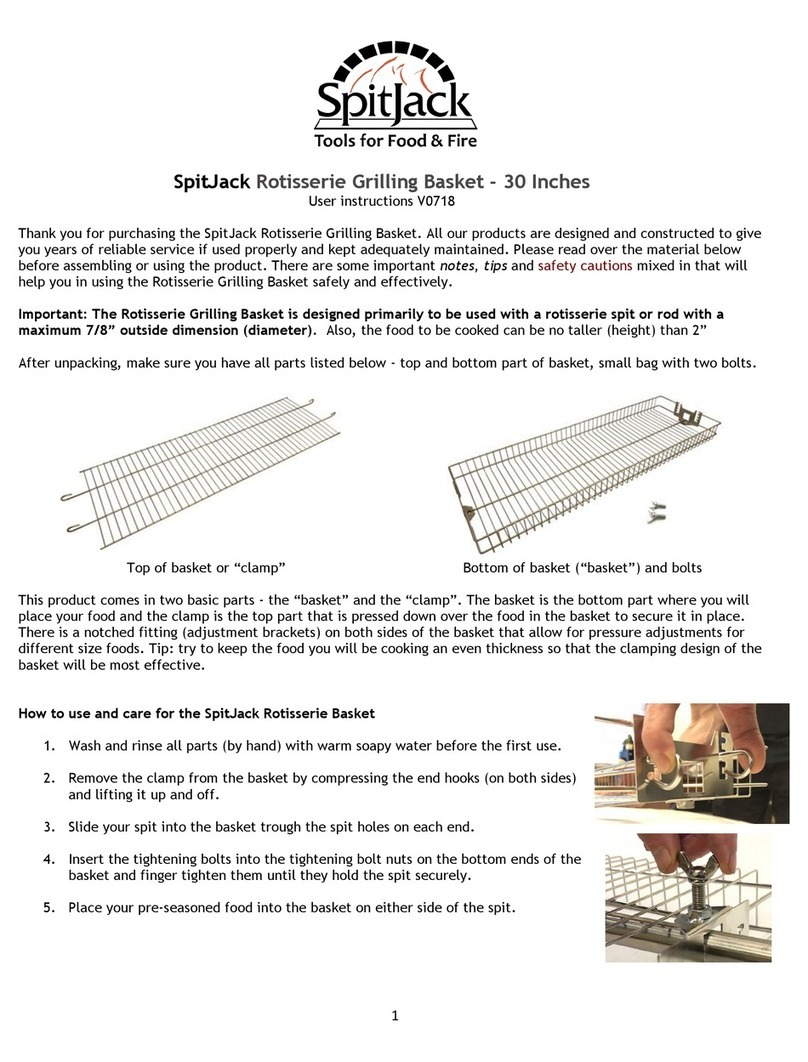 SpitJack Rotisserie Grilling Basket User instructions