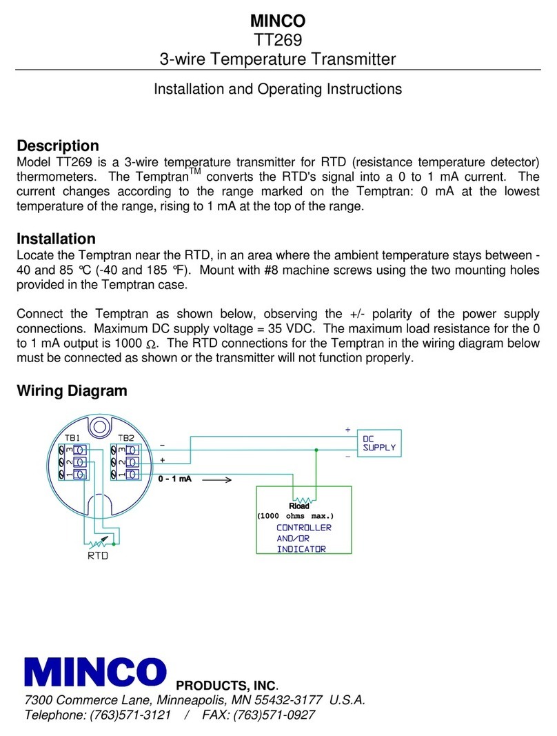Minco TT269 Installation and operating instructions