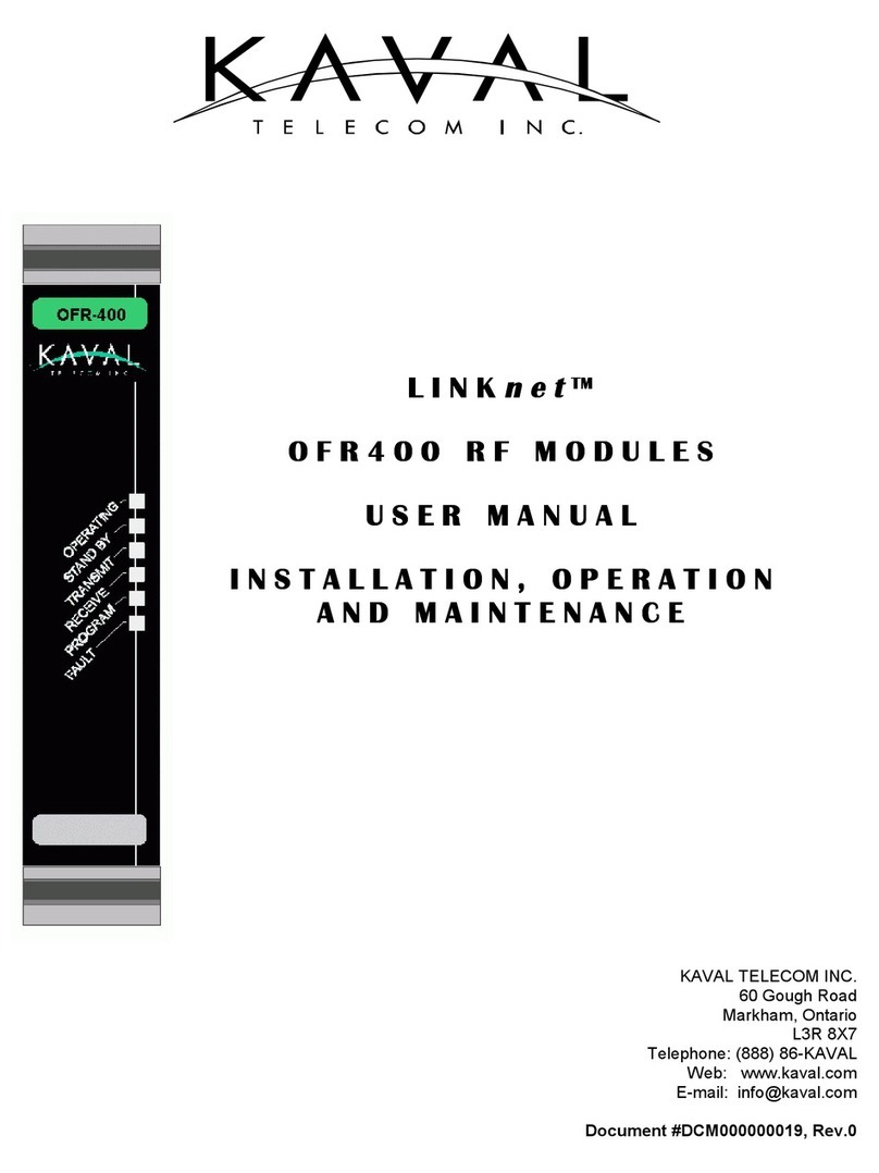 Kaval LINKnet OFR400 Series User manual