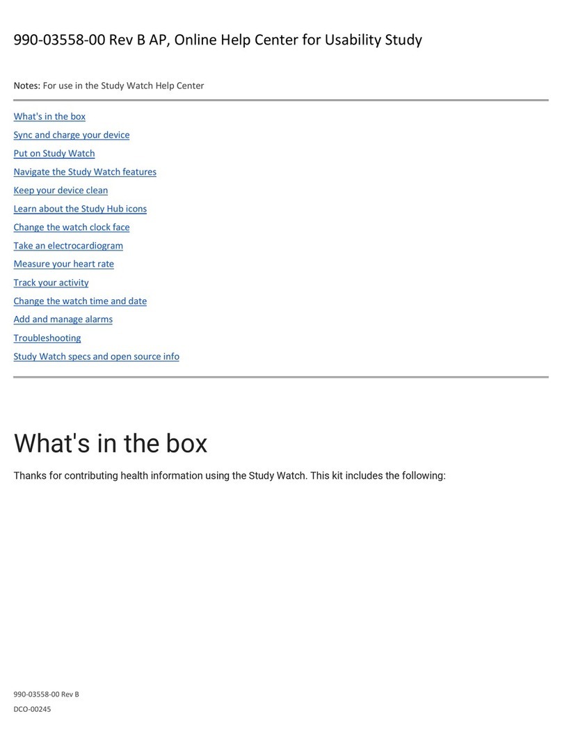 Verily Life Sciences Study Watch user manual