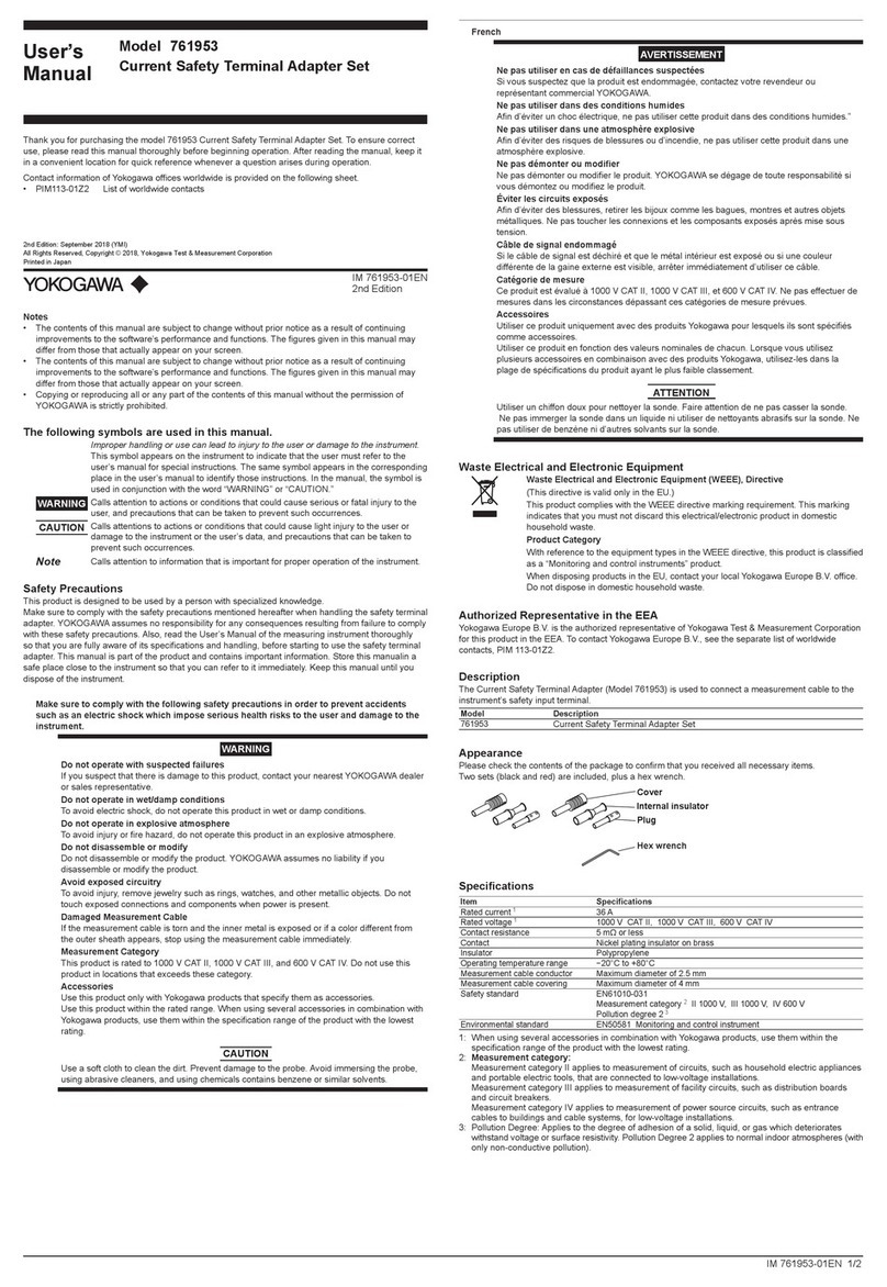 YOKOGAWA 761953 User manual
