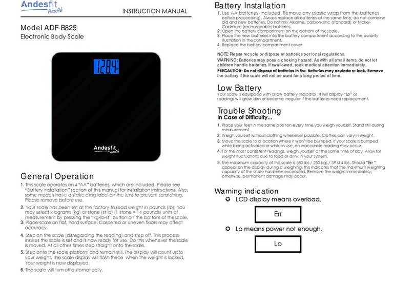 Andesfit Health ADF-B825 instruction manual