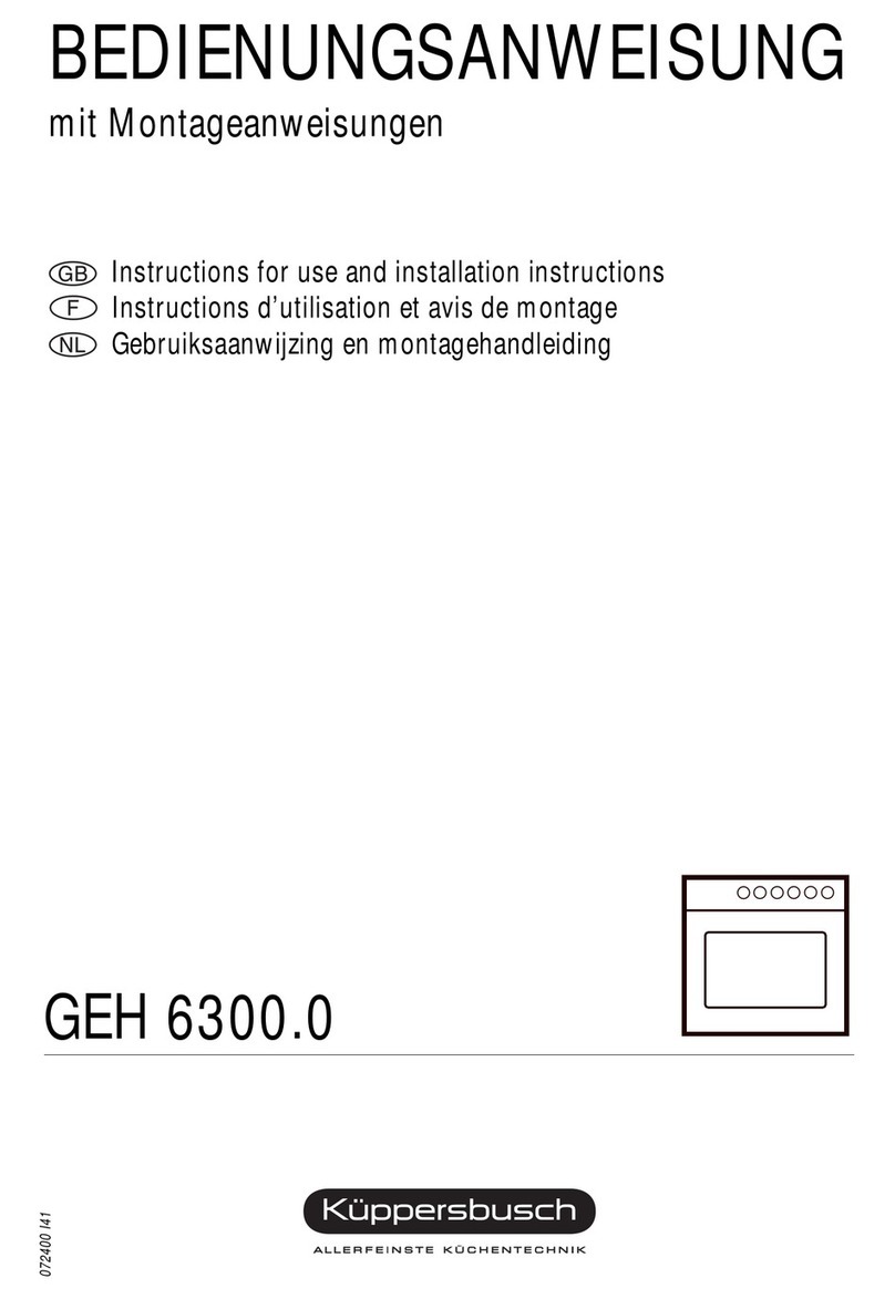 Kuppersbusch GEH 6300.0 Instructions for use and installation Kuppersbusch GEH 6300.0 Instructions for use and installation