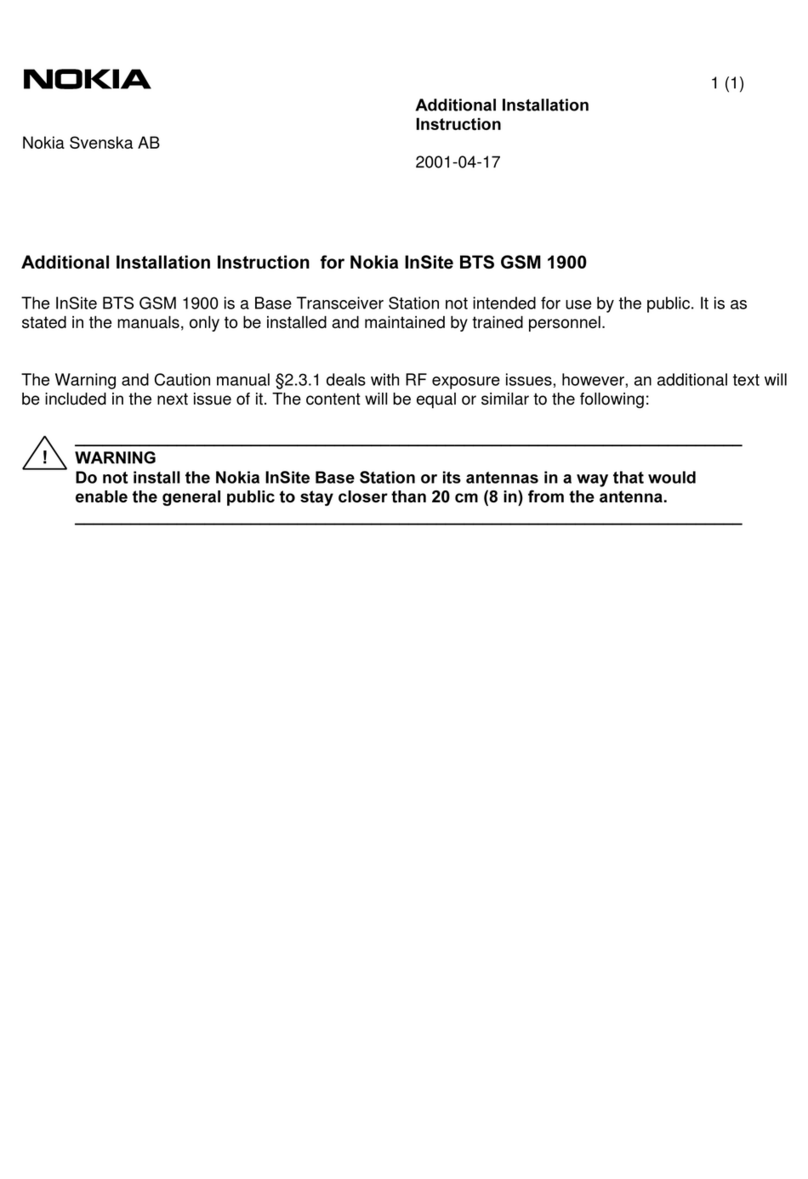 Nokia InSite BTS GSM 1900 Additional installation Instruction