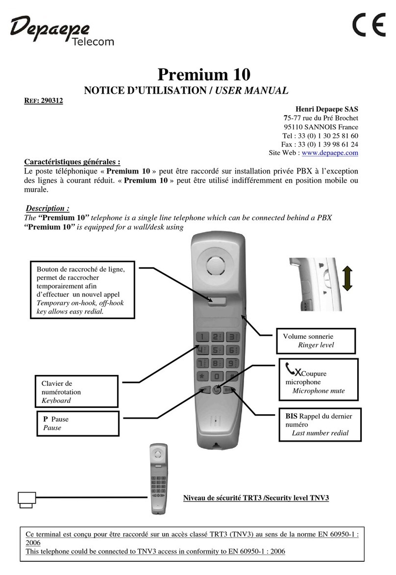 Depaepe Telecom Premium 10 User manual