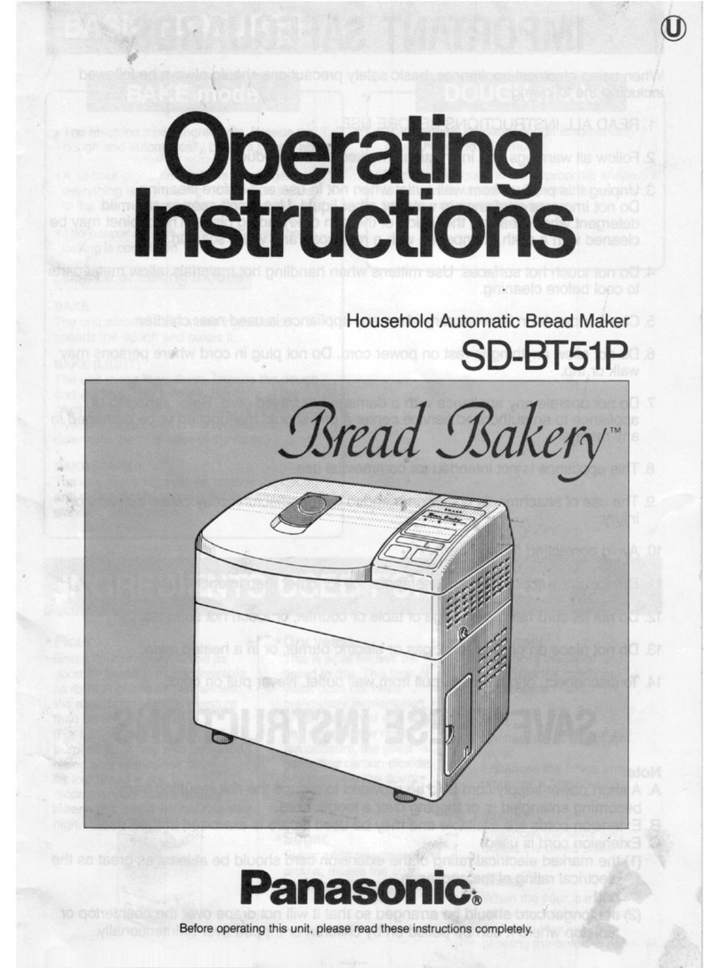 Panasonic Bread Bakery SD-BT51P operating instructions