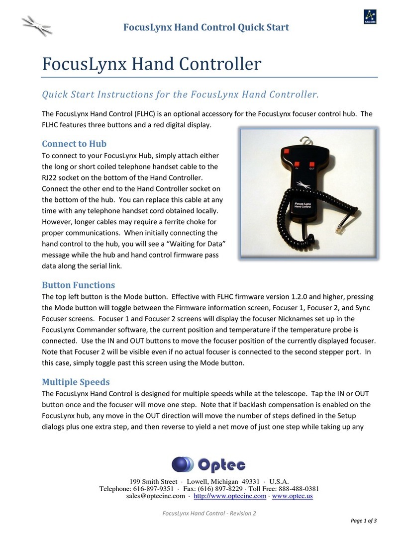 Optec FocusLynx Hand Control Programming manual