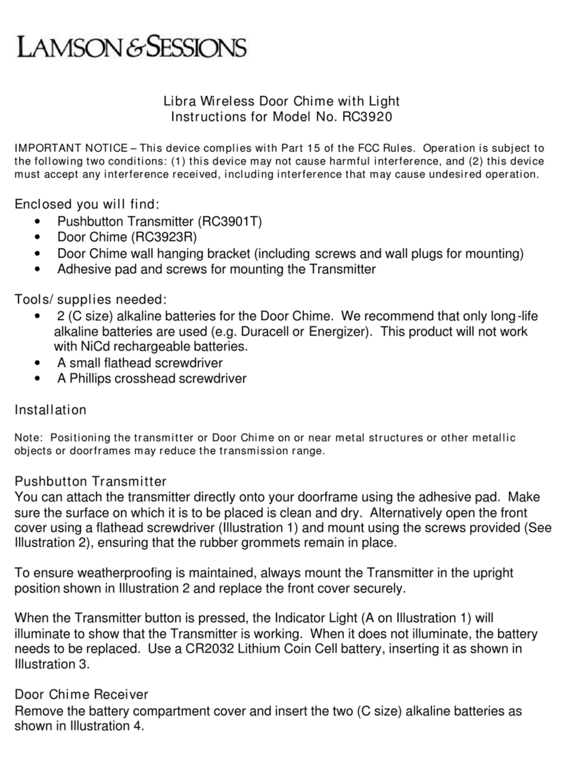 Lamson & Sessions Libra Instructions for use Lamson & Sessions Libra Instructions for use