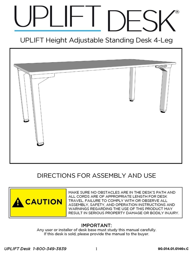 Uplift Desk Height Adjustable Standing Desk 4-Leg Assembly instructions