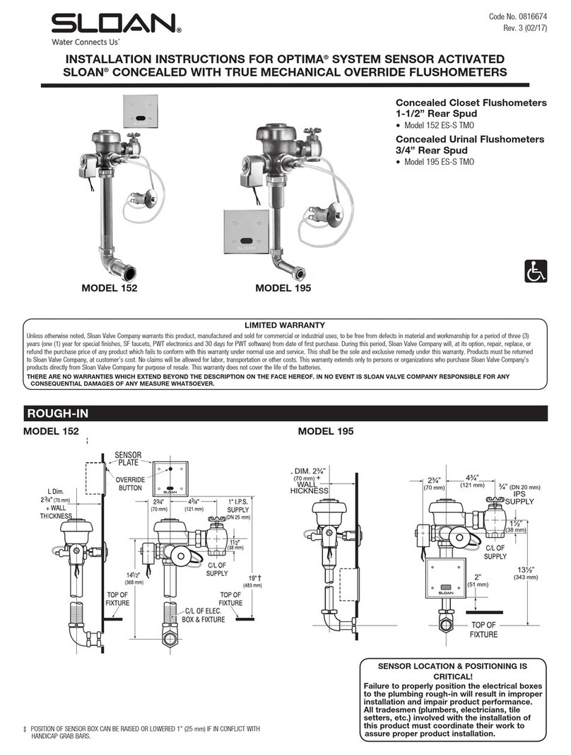 Sloan 152 ES-S TMO SWB installation instructions