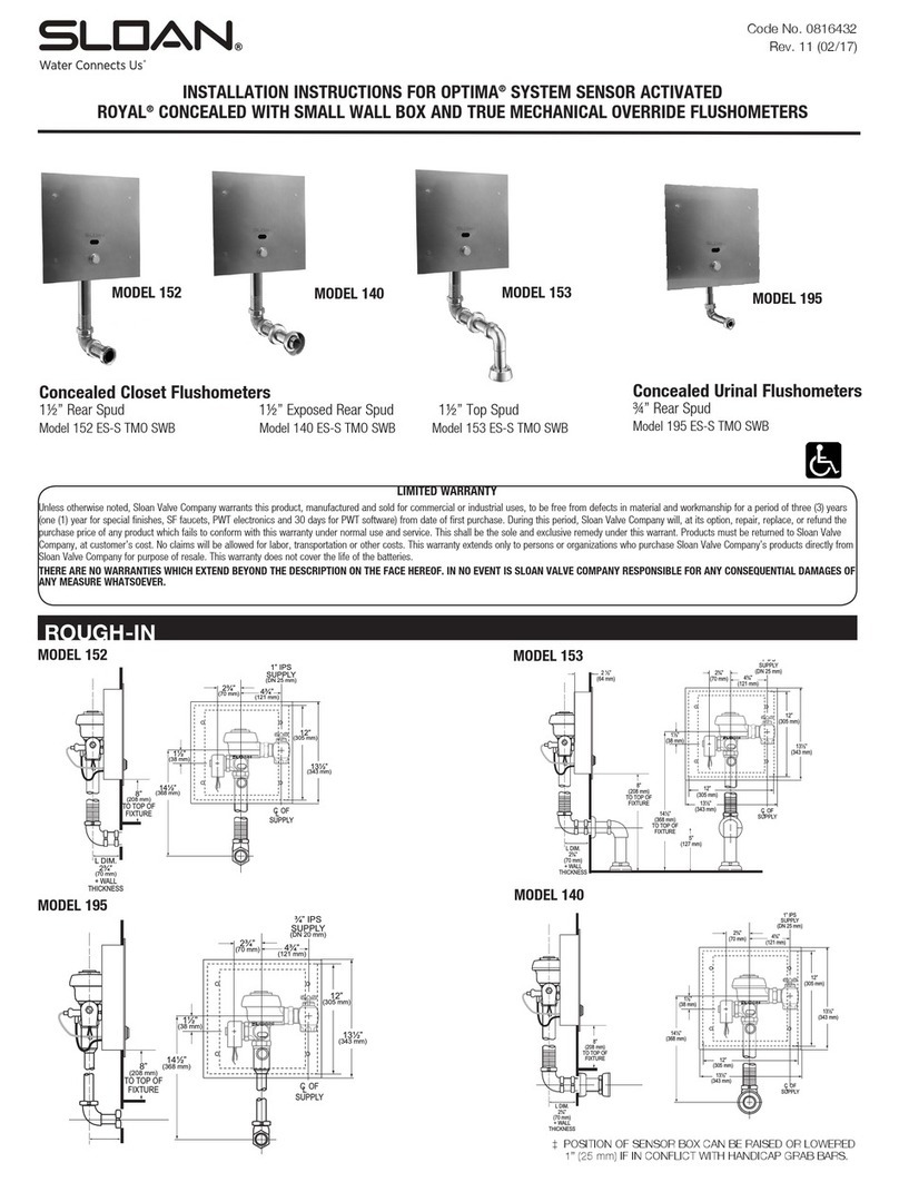 Sloan 152 ES-S TMO SWB installation instructions
