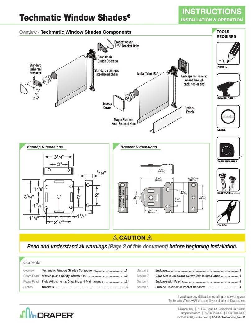 Draper Techmatic Window Shade Installation instructions