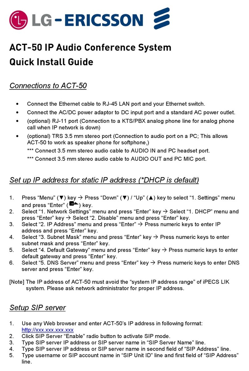 LG-Ericsson ACT-50 Quick install guide