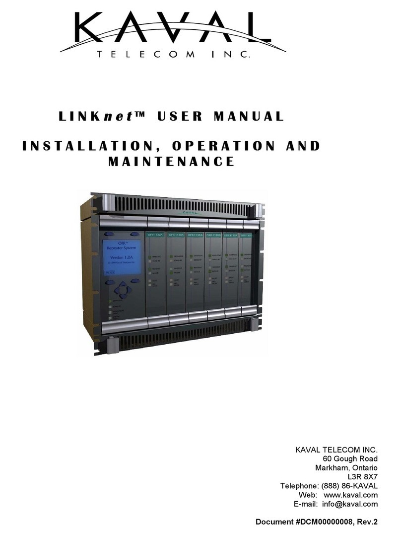 Kaval LINKnet OFR1000 Installation, operation and maintenance guide
