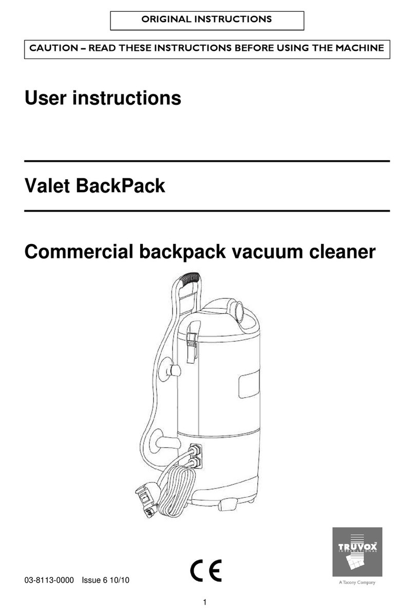 Truvox International Valet BackPack User instructions