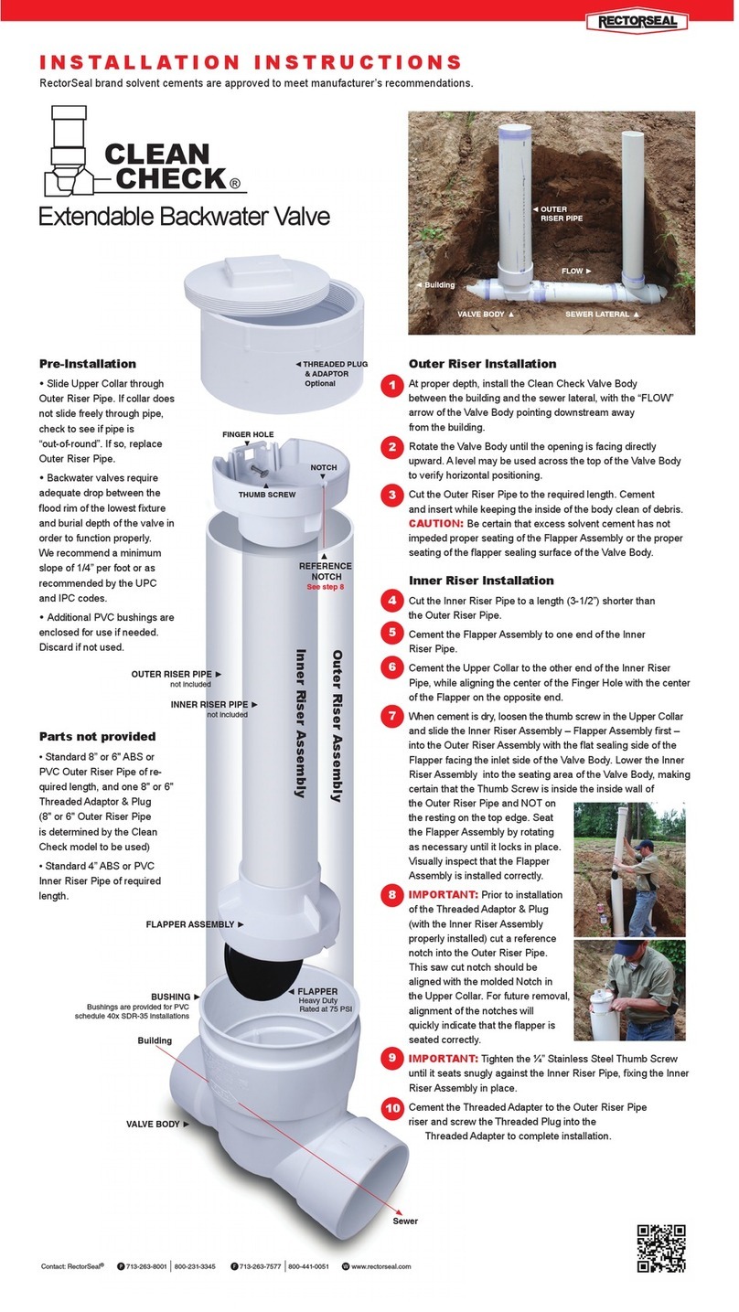 RectorSeal CLEAN CHECK installation instructions