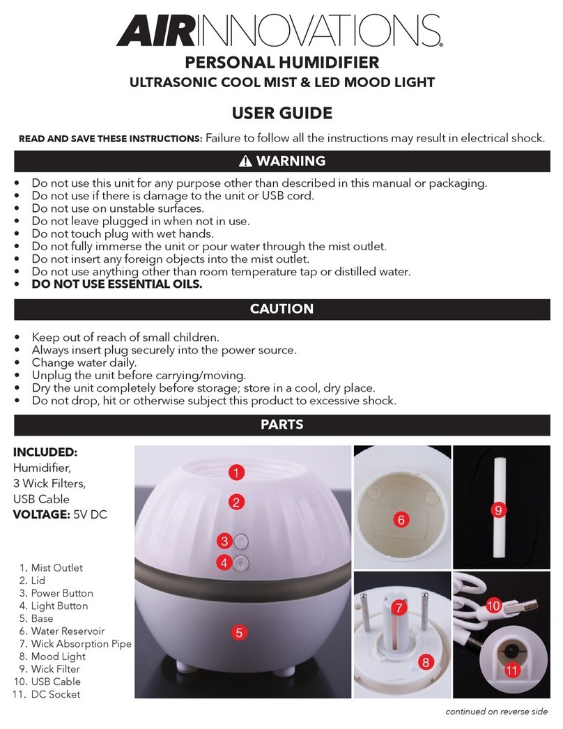 AIRINNOVATIONS PERSONAL HUMIDIFIER User manual
