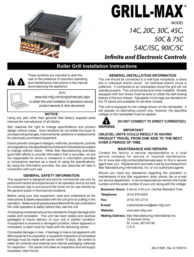 Roller Grill GRILL-MAX Series User manual Roller Grill GRILL-MAX Series User manual