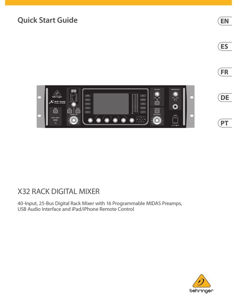 Behringer X32 DIGITAL MIXER quick start guide