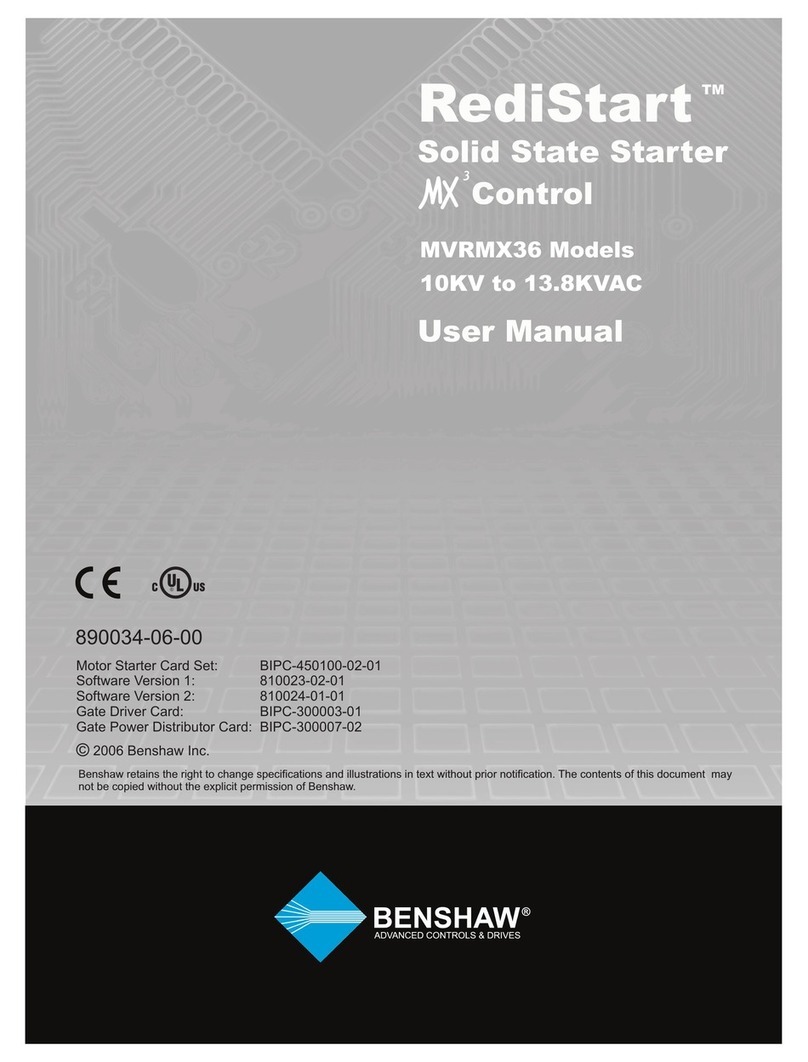 BENSHAW RediStart EXEXMVRMX3 Series user manual