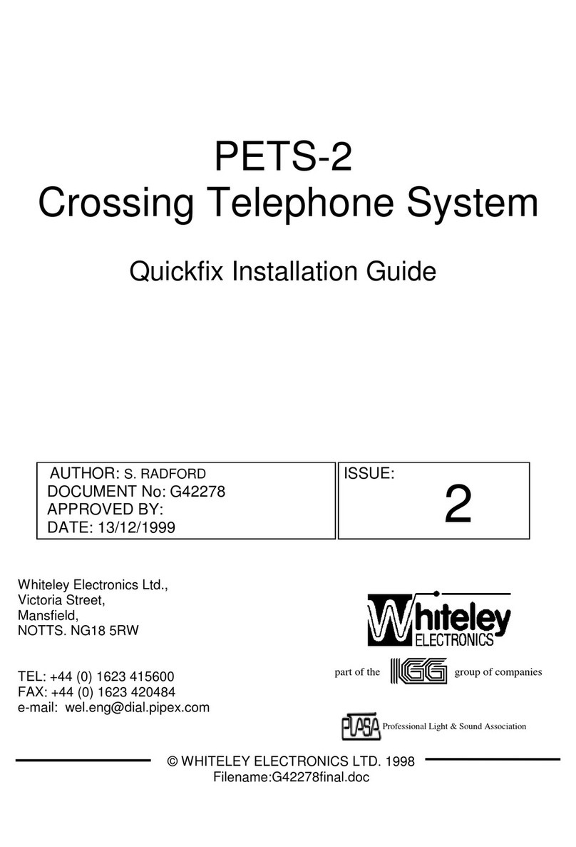 Whiteley Electronics PETS-2 Quick installation guide