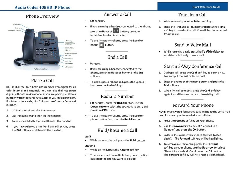 AudioCodes 405HD User manual