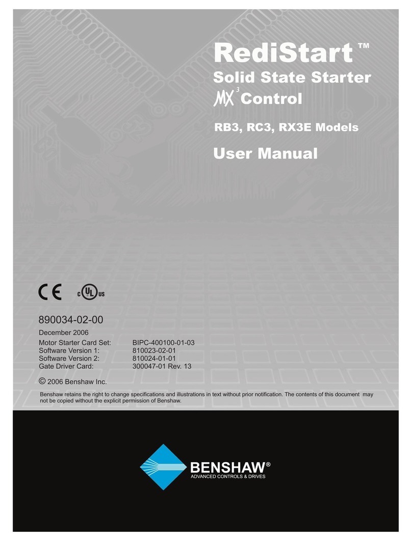 BENSHAW RediStart MX3 Series User manual