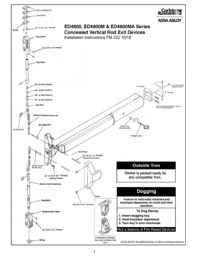 Corbin Russwin ED4800 Series installation instructions