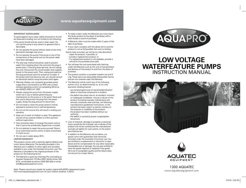 Aquatec Aquapro AP200LV instruction manual
