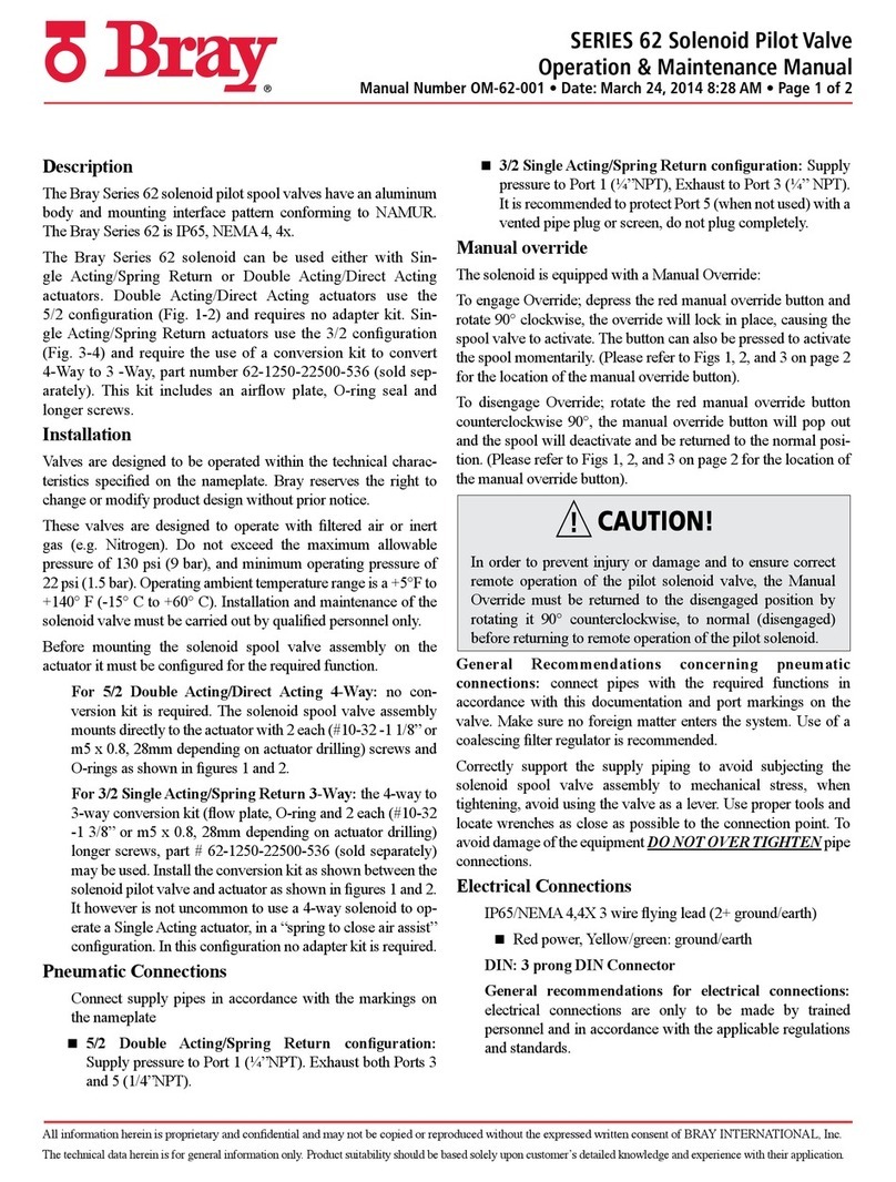 Bray 62 SERIES Manual Bray 62 SERIES Manual