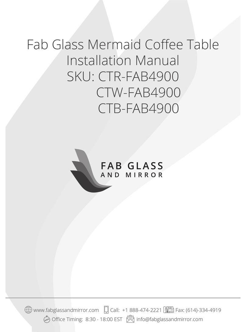 FAB GLASS AND MIRROR Mermaid Coffee Table installation manual FAB GLASS AND MIRROR Mermaid Coffee Table installation manual