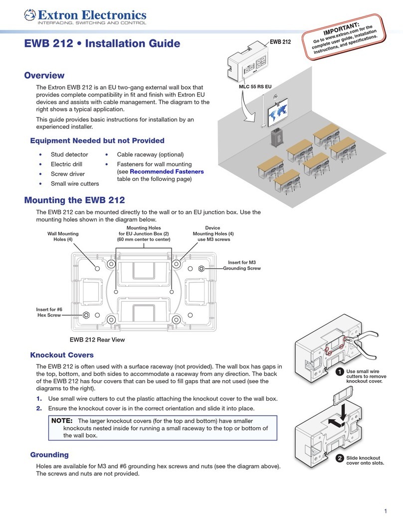 Extron electronics EWB 212 User manual