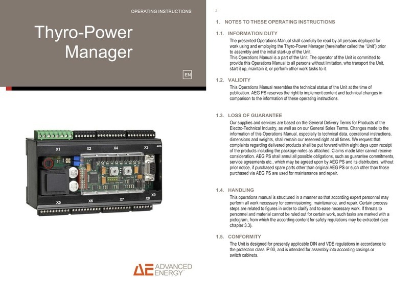 Advanced Energy Thyro-Power Manager operating instructions
