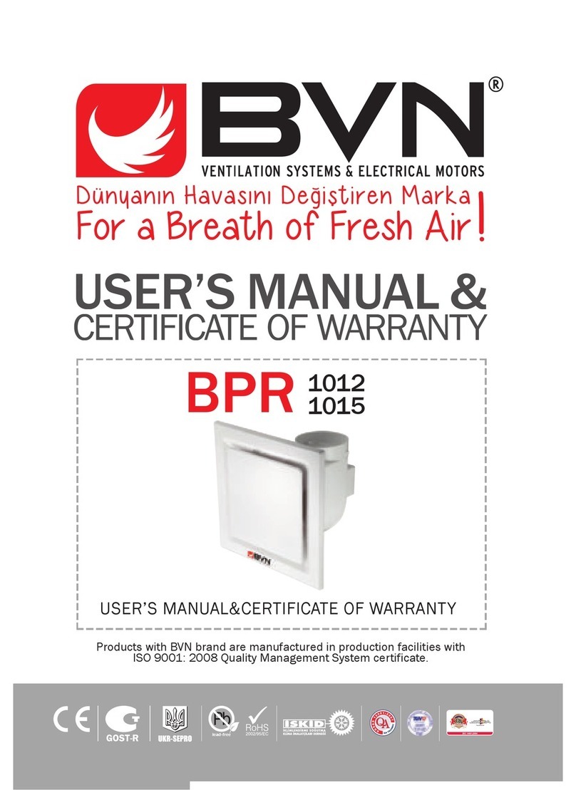 BVN BPR 1012 User manual & certificate of warranty