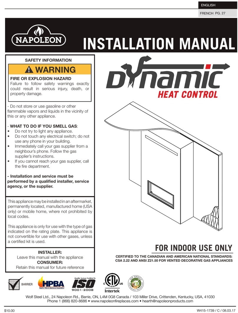 Napoleon Dynamic Heat Control LVX38 installation manual