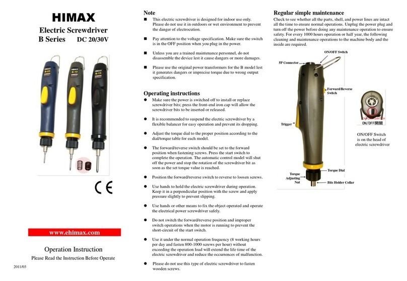 Himax B-05 operating instructions