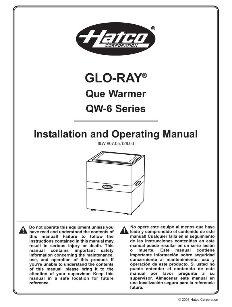 Hatco GLO-RAY QW-6 Series User manual Hatco GLO-RAY QW-6 Series User manual