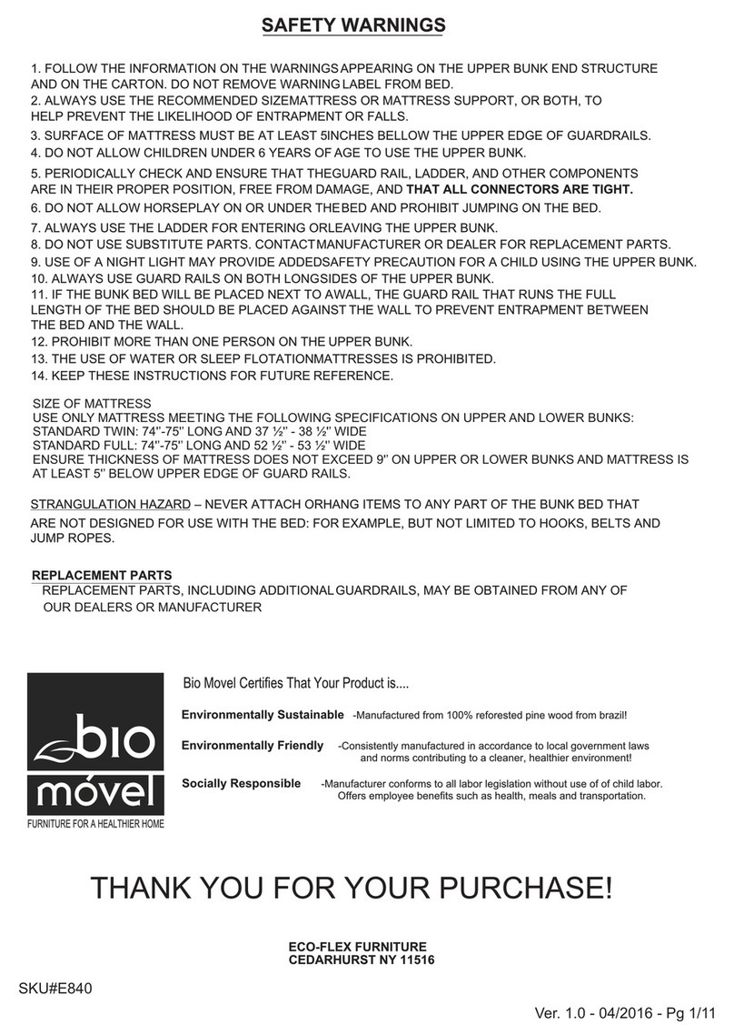 Camaflexi CAMAFLEXI TALL BUNK BED TWIN installation manual Camaflexi CAMAFLEXI TALL BUNK BED TWIN installation manual