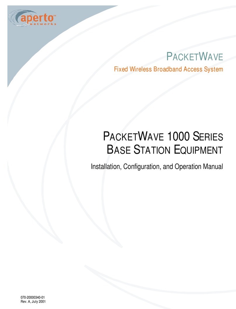 Aperto PacketWave 1000 Series Installation, configuration, and operation manual Aperto PacketWave 1000 Series Installation, configuration, and operation manual
