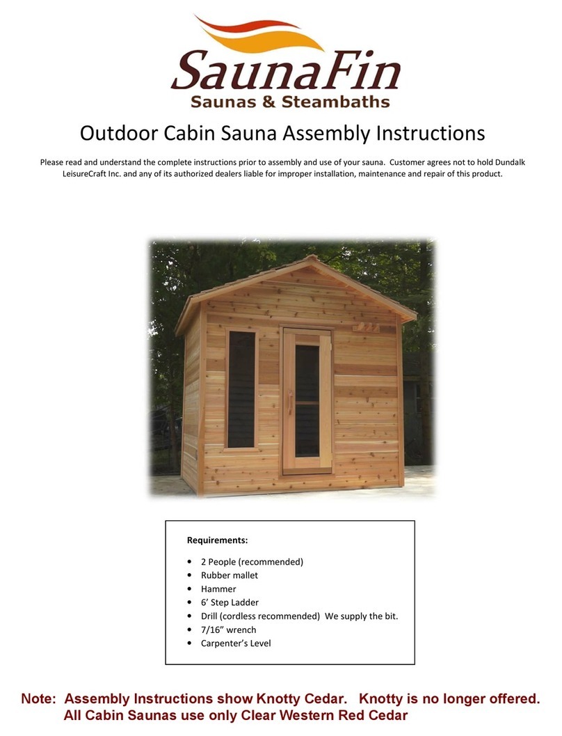 SaunaFit Cedar Cabin Sauna Assembly instructions
