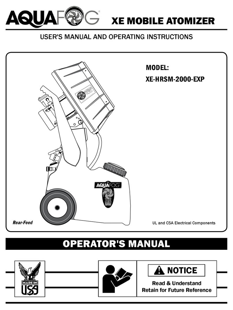 Aquafog XE-HRSM-2000-EXP User's manual and operating instructions