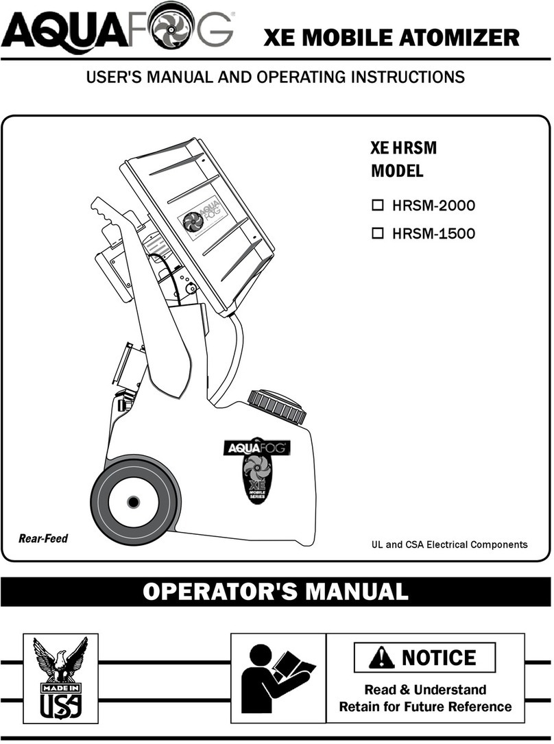 Aquafog HRSM-2000 User's manual and operating instructions