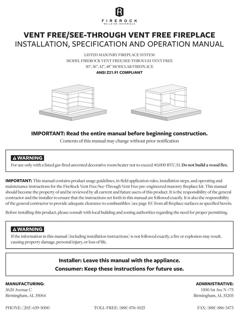 FireRock FIREROCK VENT FREE User manual