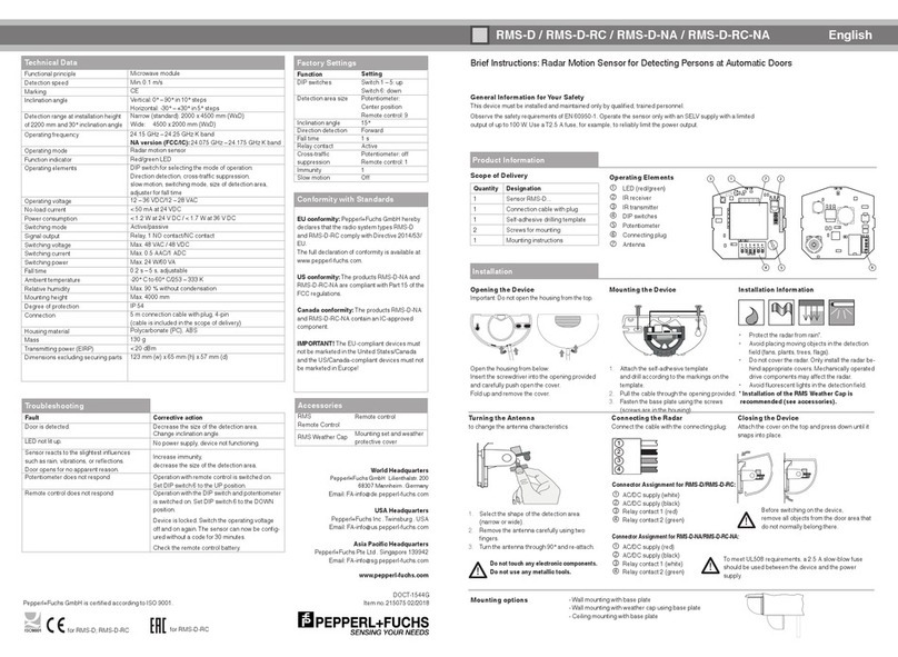 Pepperl+Fuchs RMS-D Brief instructions