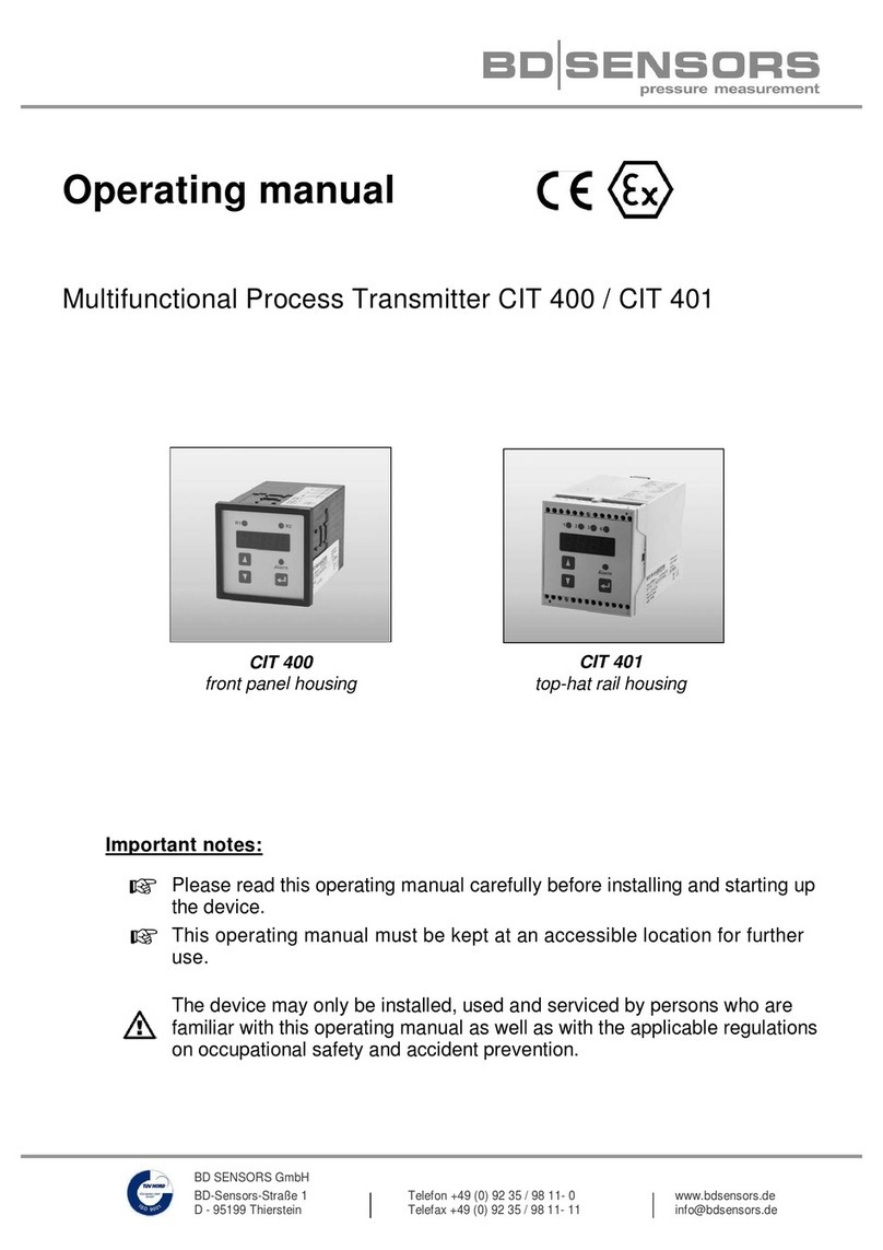 BD Sensors CIT 400 User manual