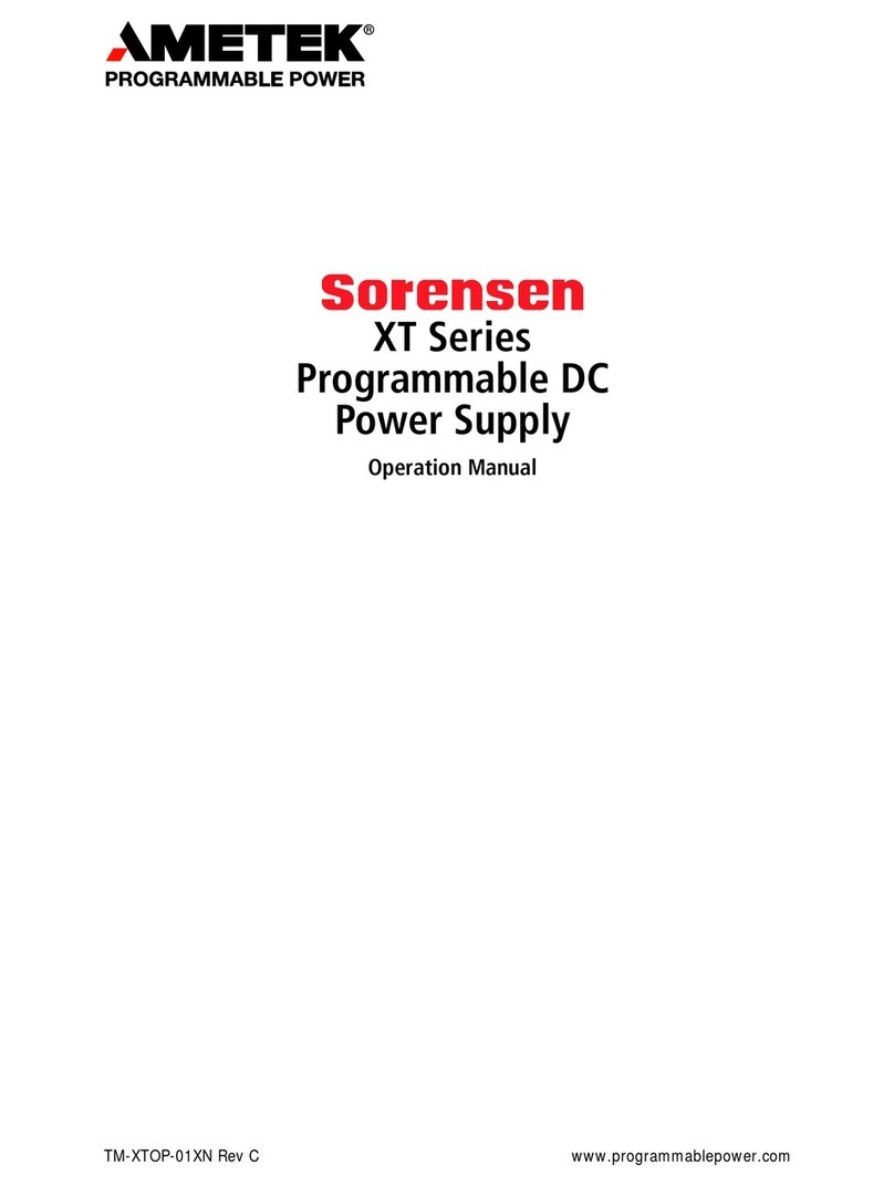 Ametek Sorensen XT Series User manual