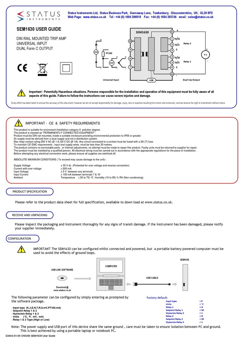 Status SEM1630 user guide