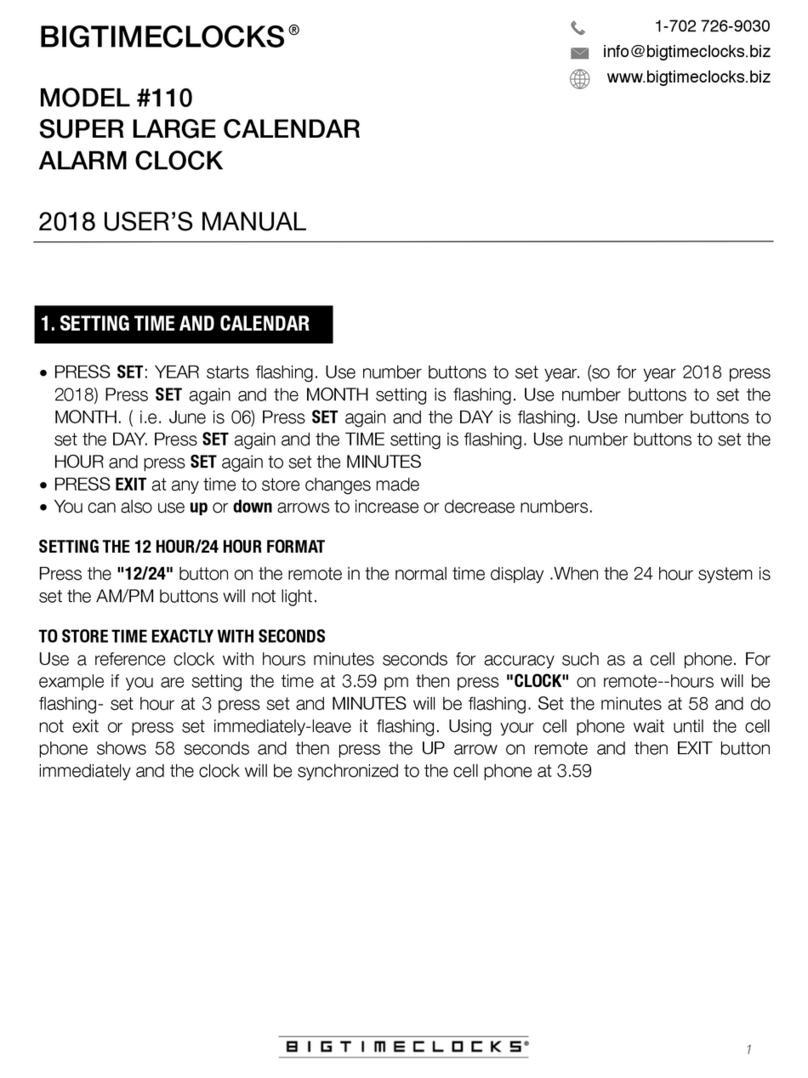 BigTimeClocks 110 user manual