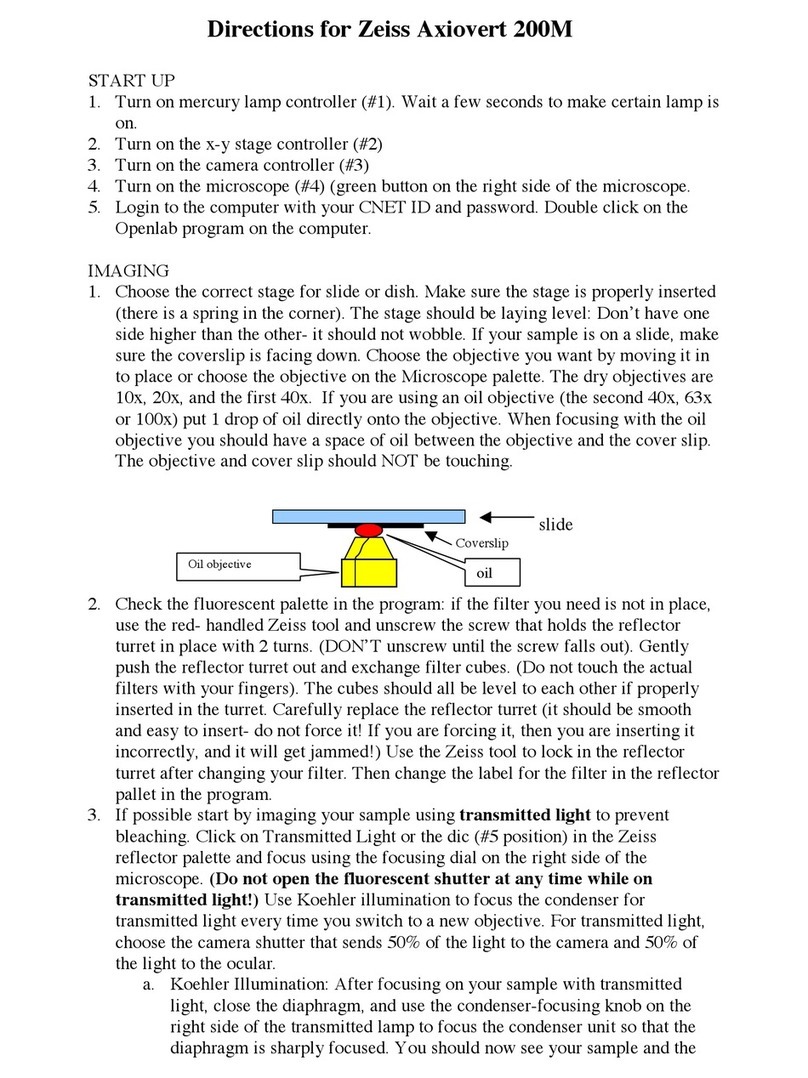 Zeiss Axiovert 135M User manual